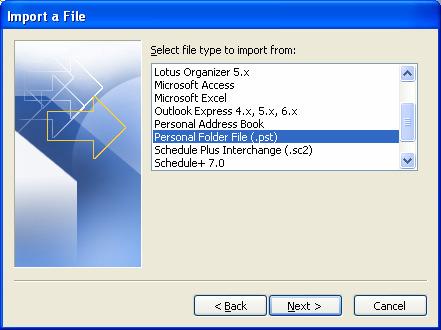 Click Import from another program or file click the Next button 3.
