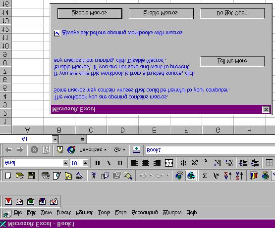 Step : Enable Macros; Open Toolbars. Enabling Macros in Step produced an Excel screen with the DecisionTools toolbar, and it opened an Enable Macros dialog box (Figure ). DecisionTools Toolbar.