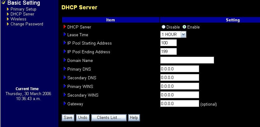 This product supports the function of DHCP server.