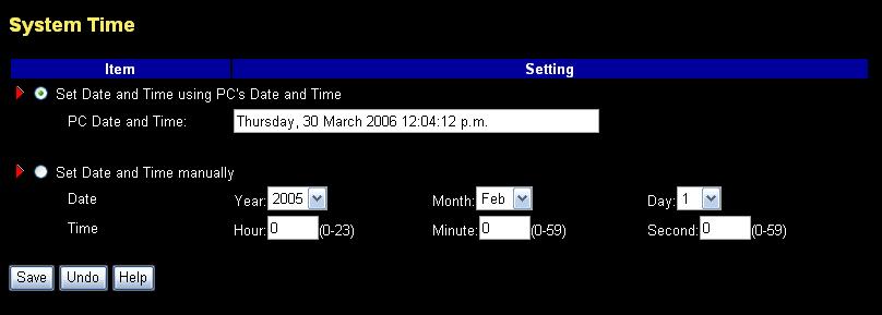 the device time setting with your connected PC.