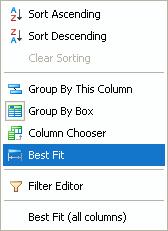 Resizing for Best Fit The Best Fit option enables you to automatically resize the columns in the Job List so they are the optimal width in order to display the data they contain.