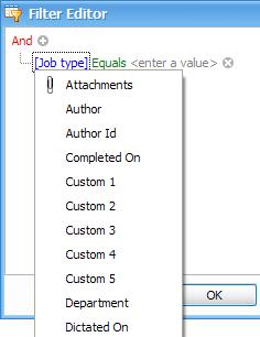 Using the Filter Editor 1. Click the red link (by default this is set to And) to select the required condition from the list: And: All conditions in the filter must be met for a record to be included.
