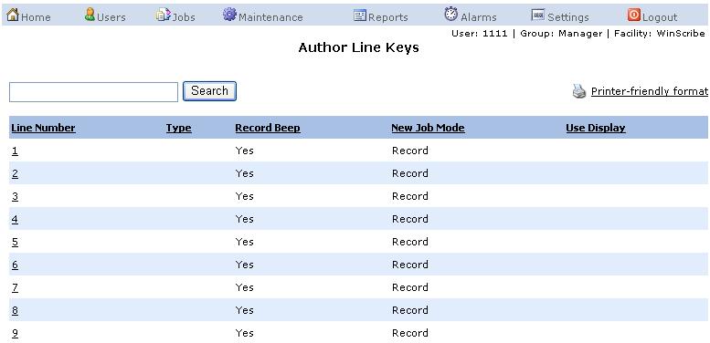WinScribe Web Manager Guide Override a default key function for a line or lines, e.g. change the default rewind key to rewind play. Override the default new job mode, e.g. automatically go into pause when an author starts a job.