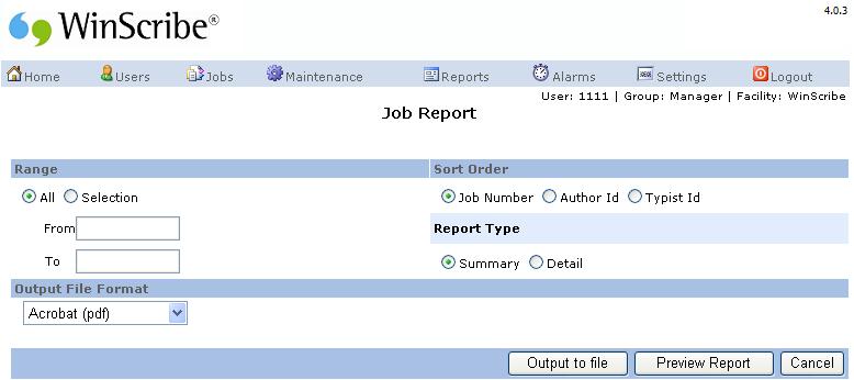 WinScribe Web Manager Guide 5. Click the + (plus) sign next to Properties to display additional job properties if you need to edit these options. 6.