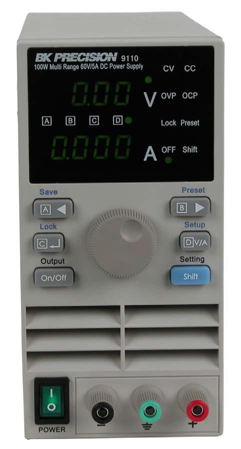 Front Panel layout Set Voltage indicator Voltage value Cursor position B or preset B is active Cursor position A or preset A is active Cursor position C or preset C is active Cursor position D or