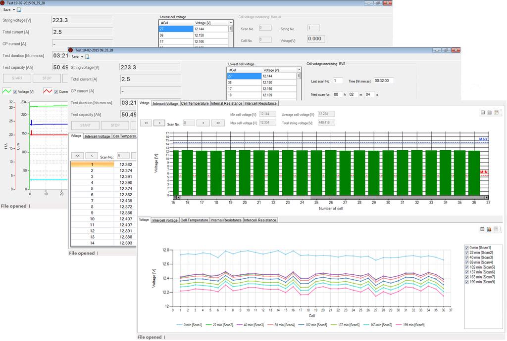 DV-B Win Main Features Full control of the BVS from a PC Both discharge results from BLU device and cell voltage values from CVM can be previewed in one DV-B Win file Acquisition and detailed