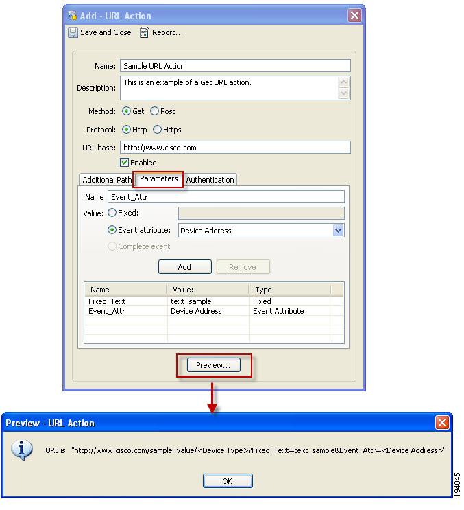 Configuring URL Actions Chapter 12 Step 5 To do this (Optional) Enter the parameters used to construct the URL.