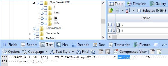 Applications are generally listed, but this is based on the developer including this registry data OpenSavePidlMRU contains files 0 value name is