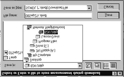 window, press the File folder button, next to the Directory entry. NOTE: The 824 Utility program will download the files with the date the file was created as the file name as a default.
