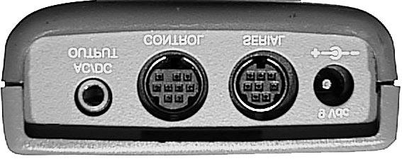 plugs into the Serial port of the 824 and the 9-pin connector plugs into a serial port on your computer.