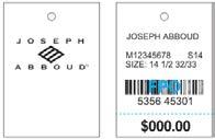 00 86 Joseph Abboud Ticket $ 5.