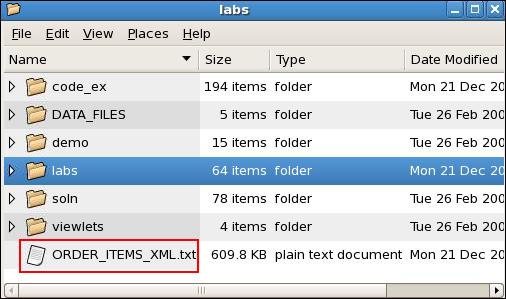 Practice Solutions 9-1: Analyzing PLSQL Code (continued) c) Generate an XML representation of the ORDER_ITEMS table by using the DBMS_METADATA.GET_XML function.