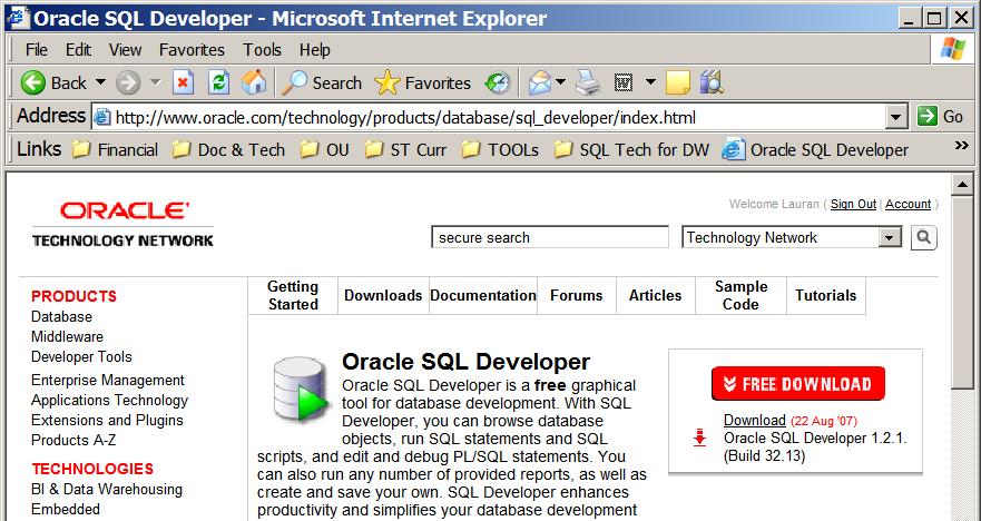 Practice Solutions 1-1: Introduction (continued) 4) Access the Oracle SQL