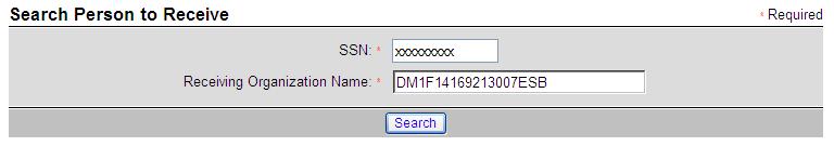 Click on Receive Person hyperlink located at the top of the screen Type in the personnel s full SSN