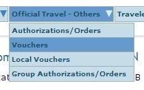 Go to Official Travel- Others tab and select Vouchers Search traveler by full SSN or first and last name.