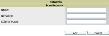 Figure 61. Device Setup Discover page "New Network Area Provide a name for the network to be scanned in the Label field (i.e., Accounting Network ).