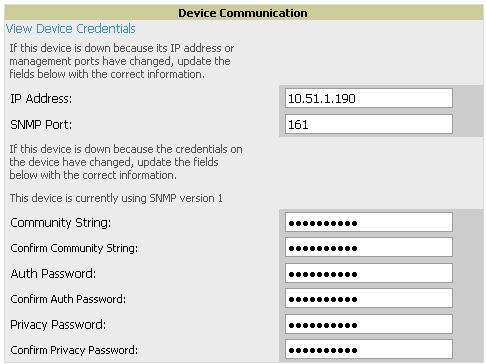 If the credentials are incorrect return to the Device Communications area on the APs/Devices Manage page. Figure 72.
