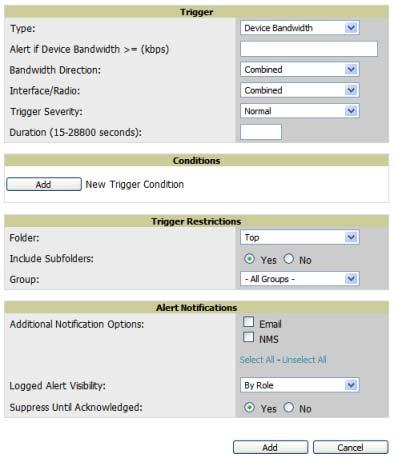Trigger Default Description Inactive Tag An RFID tag has not been reported back to OV3600 by a controller for more than a certain number of hours.