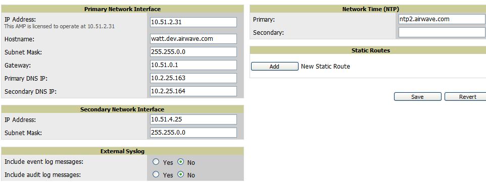 Defining OV3600 Network Settings The next step in configuring OV3600 is confirming OV3600 s network settings. Figure 10.