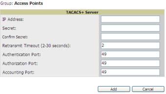 TACACS+ servers are configurable for Cisco Airespace devices only. Figure 38.