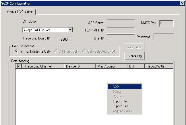 6.4. Administer Port Mapping The VoIP Configuration screen is