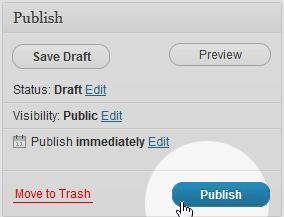 Publishing Options Preview - clicking this button will open your page in a new browser tab, allowing you to view the changes you have made to your content without either saving it as a draft or