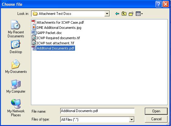 Provider Workspace CMO PA Functions Then, select the file by double clicking the file; or