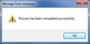 12. The following completion message is displayed, when the update is completed. Clicking OK button, the Control screen of Web setting screen is displayed.