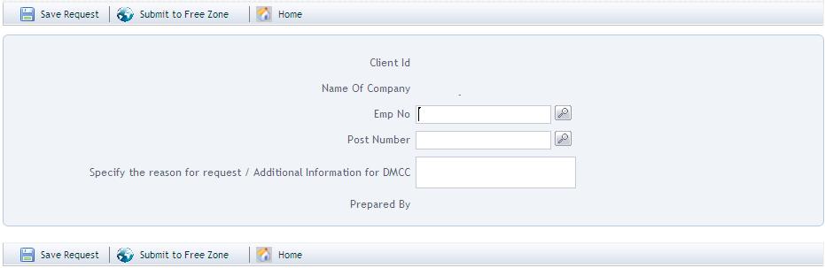 1. Enter the Employee Number or the Post Number by clicking on the magnifying glass next to their fields then searching for the appropriate entry using the given criteria.