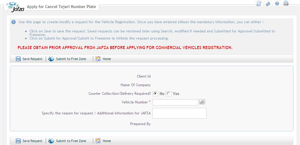 4. Enter the vehicle s Driver Name 5. Specify the Reason for Request or Give Additional Information to TECHNO PARK (Optional) 6. Click on for future action or to submit the request to TECHNO PARK.