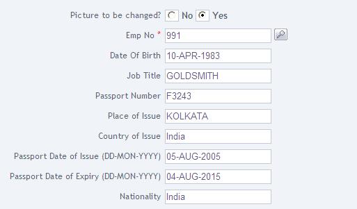 3. After entering or selecting the Employee Number, some fields in the request page will be automatically populated. 4.