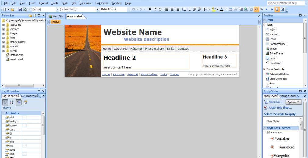 LESSON 3:- MS Expression Web -Contains a lot of templates Website