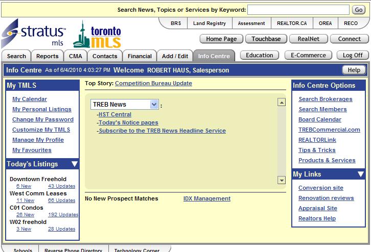 . RealNet OR In New Stratus, click RealNet under the Links menu on the Left Side Panel.