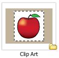 Page 12 of 25 Add Art from the Library You can add art from the media library to a page. Click the Library button on the toolbar.