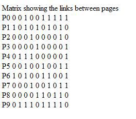4. Study and Model Page-Rank Algorithm To understand how the Page-Rank algorithm works, we implemented Google s Pagerank algorithm for a 10X10 matrix.