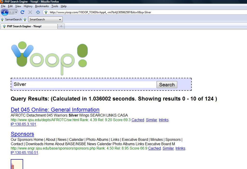From these two tests the returned results url is same but we can observe the difference in the Rank is 0.14 for the www.yioop.com and the Rank is 9.40 for the http://localhost/yioop/.