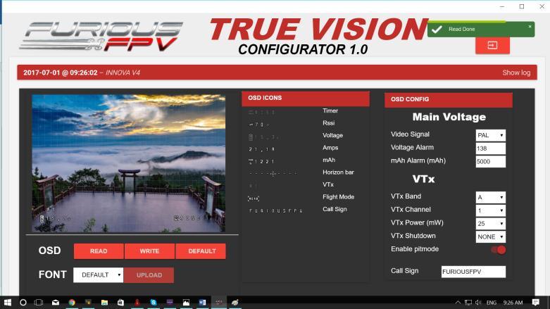 Innova V4) with PC via USB cable. Then plug battery for FC. STEP 2: Open True Vision Configurator on Google Chrome.