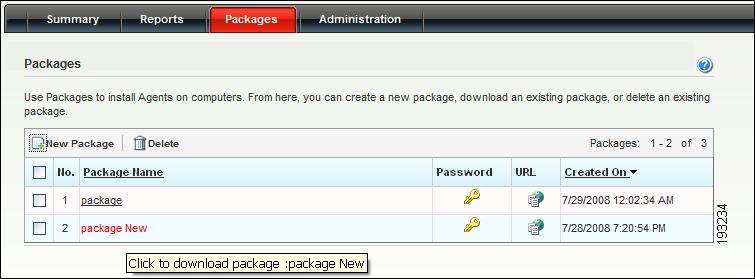 Using the Web Portal for Administration Working with Packages 4 Downloading Existing Packages After creating a package, follow these steps to download these packages on computers you want to protect: