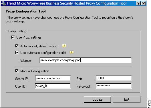 Using the Web Portal for Administration Administering Cisco ProtectLink Endpoint 4 Using WFBS-H Agent Proxy Configuration Tool If the proxy settings have changed, use the proxy configuration tool to