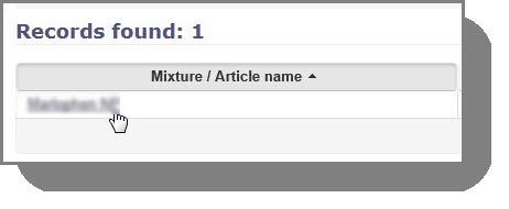 18 epic User Manual for Industry Figure 10: Search result - mixtures When you open the mixture you wish to edit, it will be in read-only mode by default.