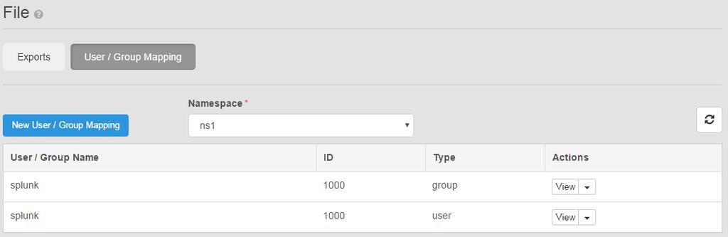 Figure 7. Mapping NFS Users and Groups MOUNT THE NFS EXPORT ON SPLUNK HOSTS On each Splunk host, add the following line to the file /etc/fstab. It must all be on one line. ecs1.example.