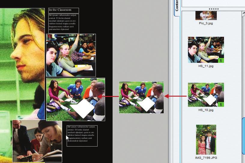 inspired photos Adding elements to a page To add an image to a page: 1. Select a Gallery. 2. Select an image. 3.