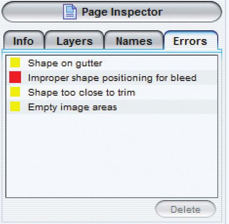 This is where you change or modify most elements. The Page Inspector controls overall features on the page. You can check page errors and warnings using this inspector.