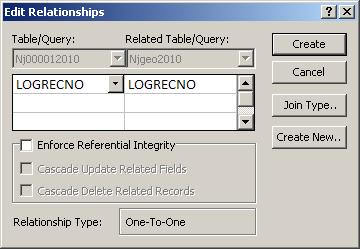 Click and hold on the LOGRECNO field in the Part 1 table and drag and