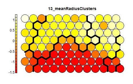101: SOM component plane: ratio of the number of clusters to the number of cities Figure.