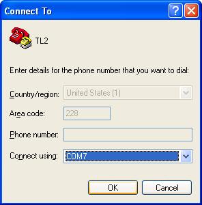 Select the Com Port for the TL2-A and click