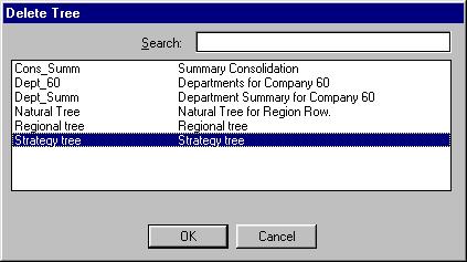 International Financial Management FRx 6: Basic CCC monthly reports 2 5 Select tree to be deleted Select the tree to delete from the list and press OK.