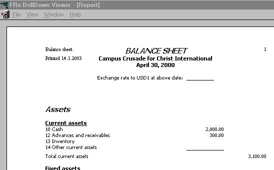 International Financial Management FRx 6: Basic CCC monthly reports 2 7 Print selection from Drill-down viewer The level of report and detail to be sent to the printer can be selected here.