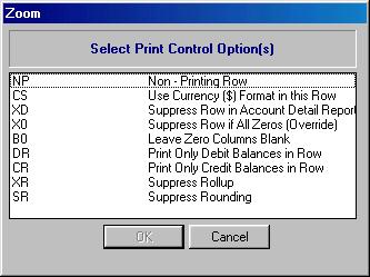 International Financial Management FRx 6: Row formats 5 5 Print control options NP CS XO BO used if the row should not print (for example, it is used in a calculation, but you do not want the