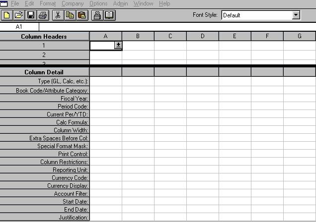 1 Revise an existing column layout If you are revising an existing row format, make the changes and save the record under the same name (File Save).